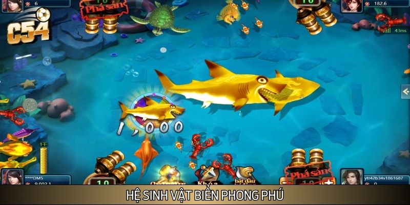 Hệ sinh vật biển trong game cũng cực kỳ phong phú, đa dạng