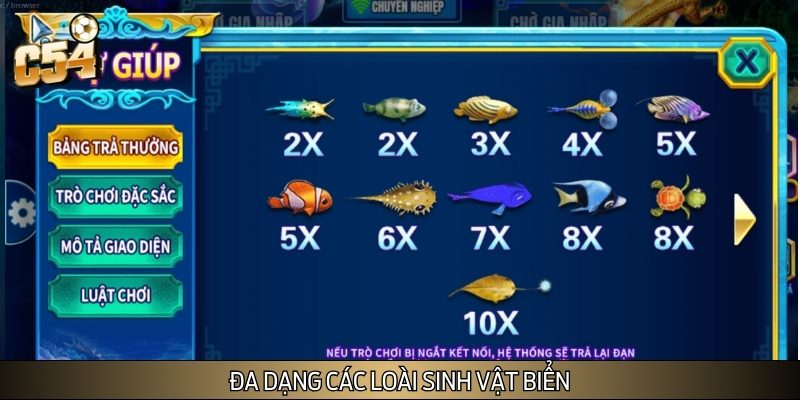 Game còn cung cấp đa dạng các loài sinh vật biển mới lạ, bắt mắt